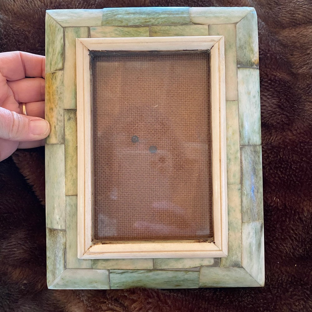 Green-Tinted‎ Bone 6-1/2” x 8-1/2” Wooden Picture Frame
